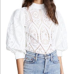 GANNI Puff Sleeve Falcon Top